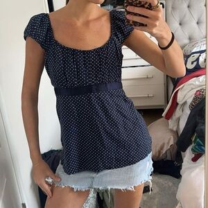 Hollister Polka Dot Babydoll Top